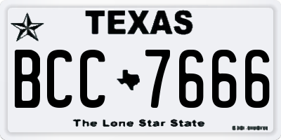 TX license plate BCC7666