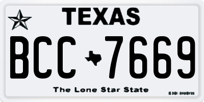 TX license plate BCC7669