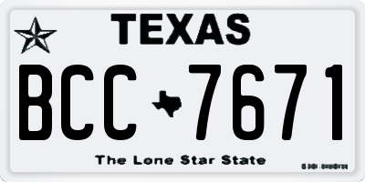 TX license plate BCC7671