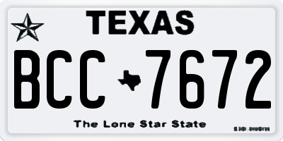 TX license plate BCC7672