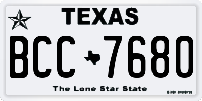 TX license plate BCC7680
