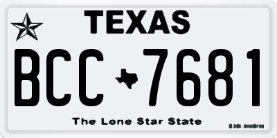 TX license plate BCC7681