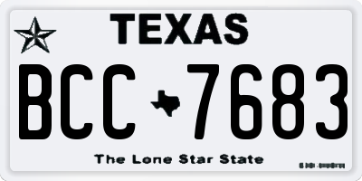 TX license plate BCC7683