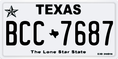 TX license plate BCC7687