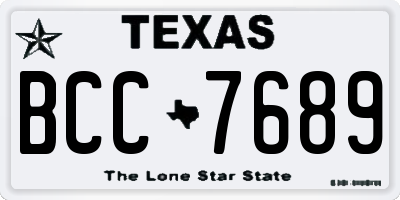 TX license plate BCC7689