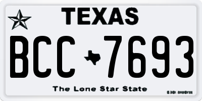 TX license plate BCC7693