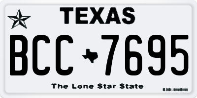 TX license plate BCC7695