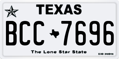TX license plate BCC7696