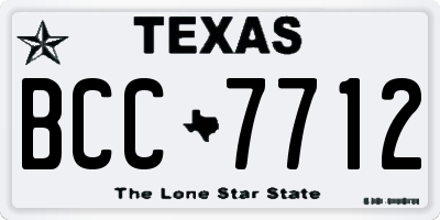 TX license plate BCC7712