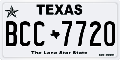 TX license plate BCC7720