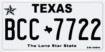 TX license plate BCC7722