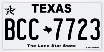 TX license plate BCC7723
