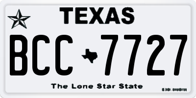 TX license plate BCC7727