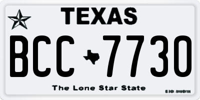 TX license plate BCC7730