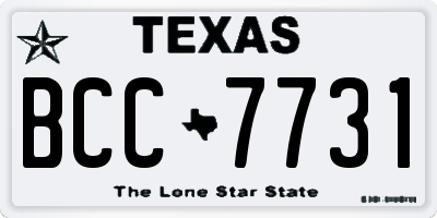 TX license plate BCC7731