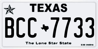 TX license plate BCC7733
