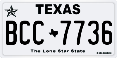 TX license plate BCC7736