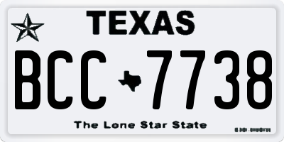 TX license plate BCC7738