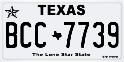 TX license plate BCC7739