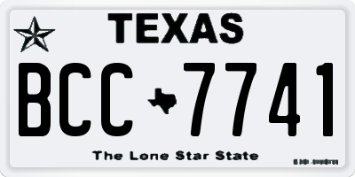 TX license plate BCC7741