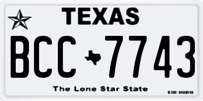 TX license plate BCC7743