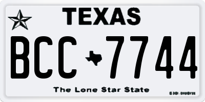 TX license plate BCC7744