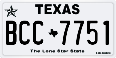 TX license plate BCC7751