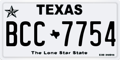 TX license plate BCC7754