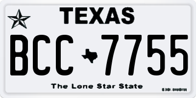 TX license plate BCC7755