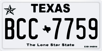TX license plate BCC7759