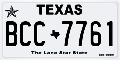 TX license plate BCC7761