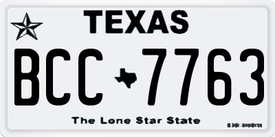 TX license plate BCC7763