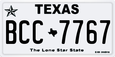 TX license plate BCC7767