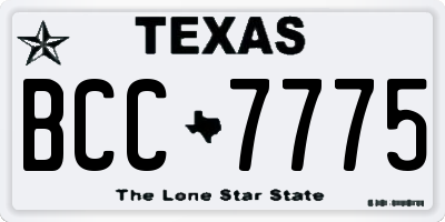 TX license plate BCC7775