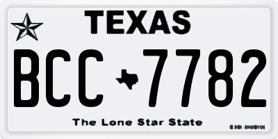 TX license plate BCC7782