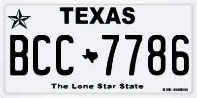 TX license plate BCC7786