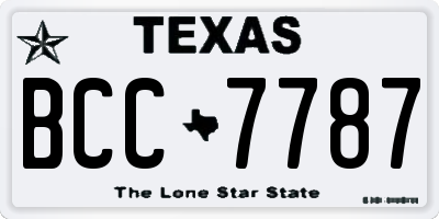 TX license plate BCC7787