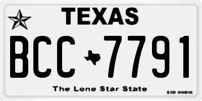 TX license plate BCC7791