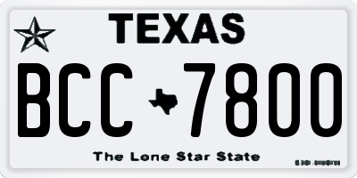 TX license plate BCC7800