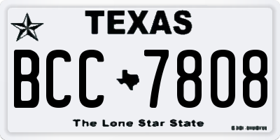 TX license plate BCC7808