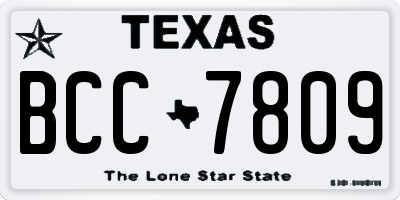 TX license plate BCC7809