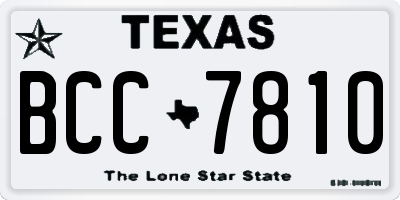 TX license plate BCC7810