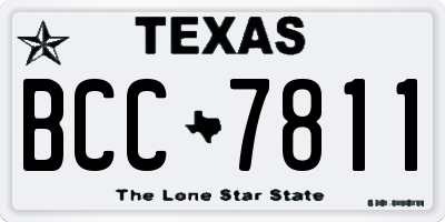 TX license plate BCC7811