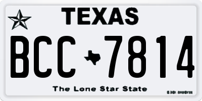 TX license plate BCC7814