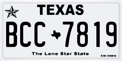 TX license plate BCC7819