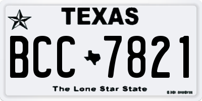 TX license plate BCC7821