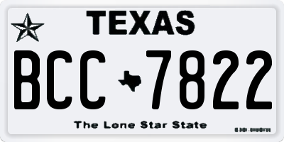 TX license plate BCC7822