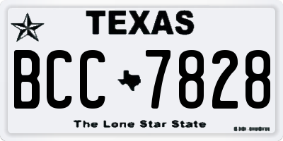 TX license plate BCC7828