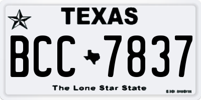 TX license plate BCC7837