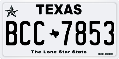 TX license plate BCC7853